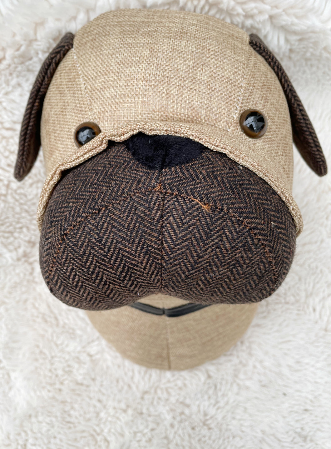 Fabric Wall Mounted Pug Head